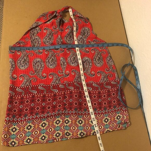 KUT FROM THE KLOTH Top Women's Size XS Red Multicolor Sleeveless Paisley Print - Picture 3 of 7